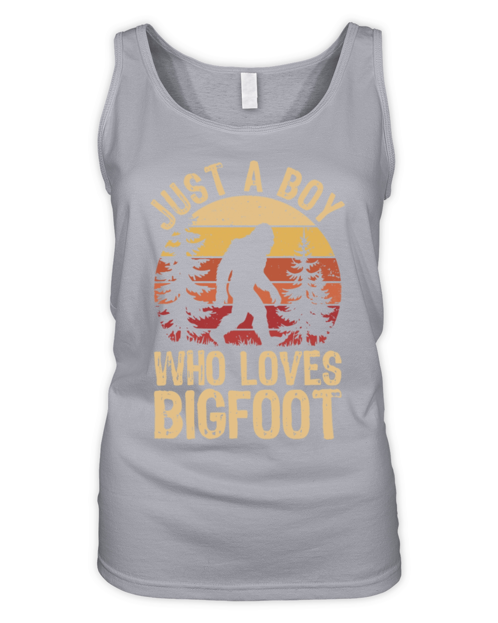 Bigfoot Enthusiast Retro Sunset Forest Silhouette Organic Women's Tank Top