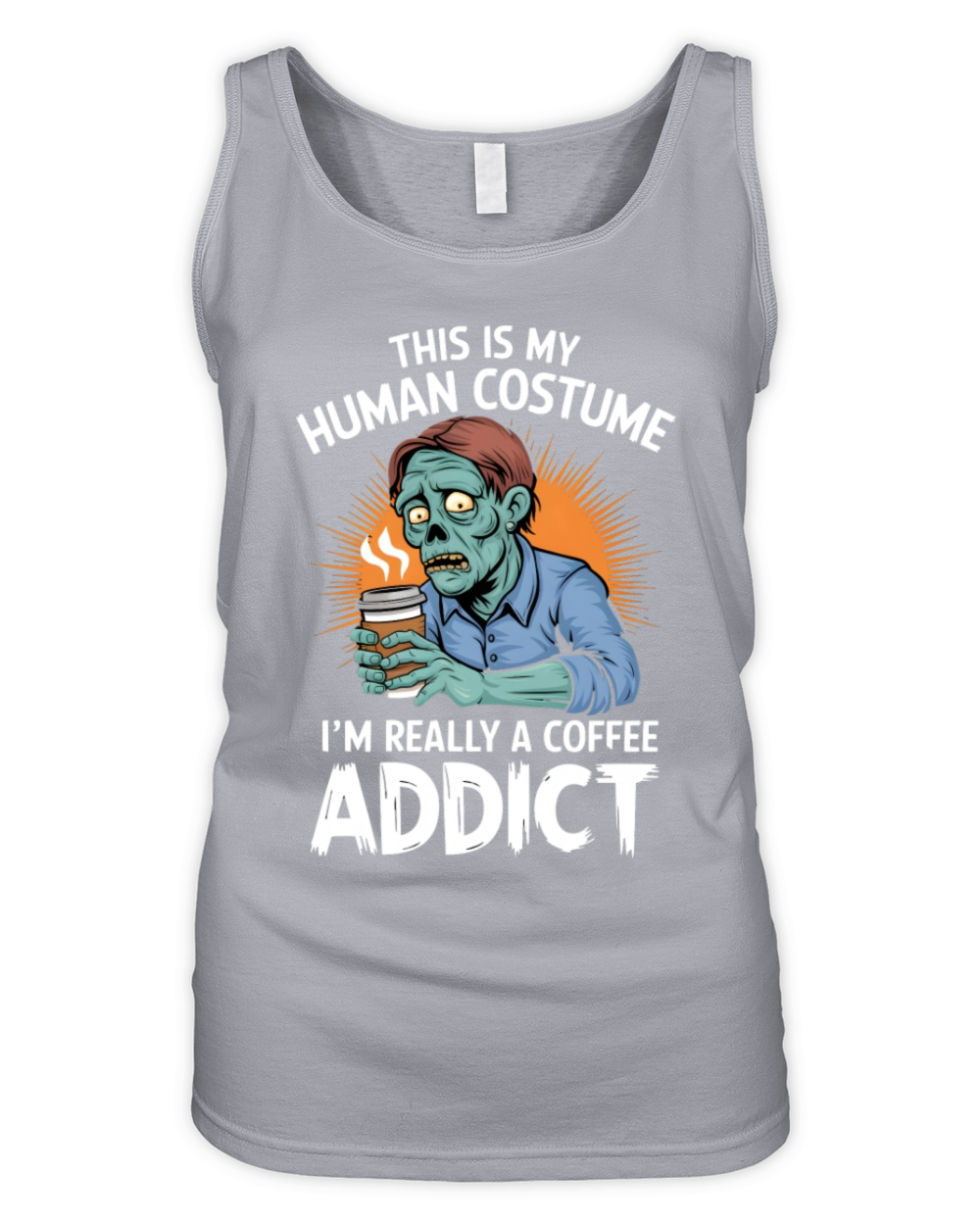 Coffee Addict Zombie Funny Halloween Humor Organic Women's Tank Top