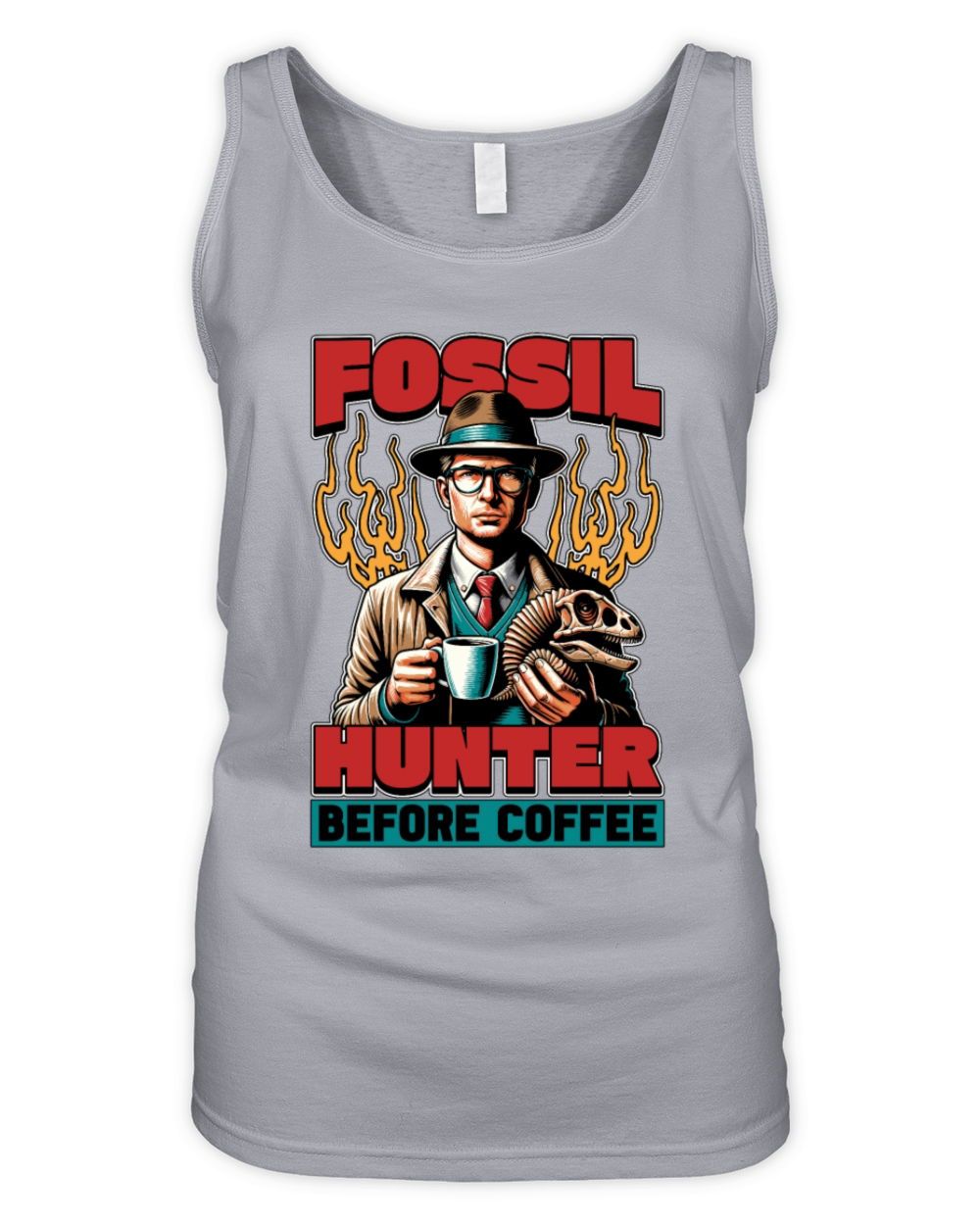 Fossil Hunter Before Paleontologist Coffee Lover Organic Women's Tank Top