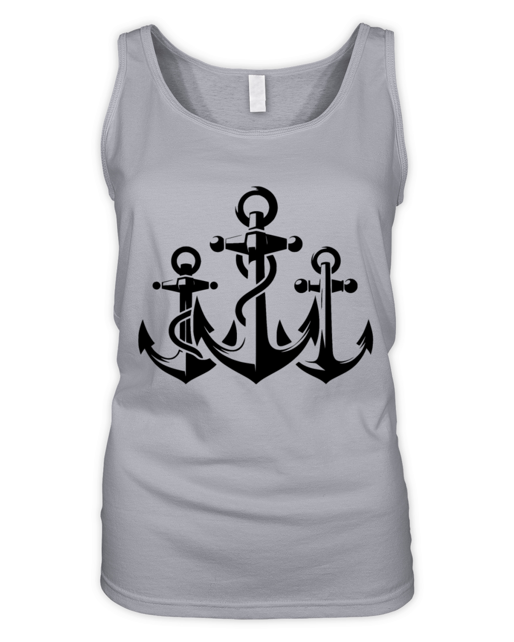 Three Anchors With Rope Rope Around The Iron Organic Women's Tank Top