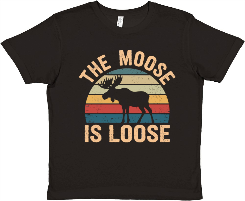 Retro The Moose is Loose Vintage Wildlife Nature Premium Kids Crewneck T-shirt