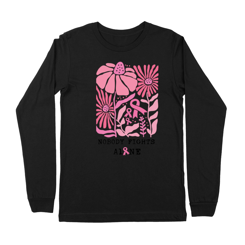 No Body Fights Alone - Breast Cancer Month Premium Long Sleeve