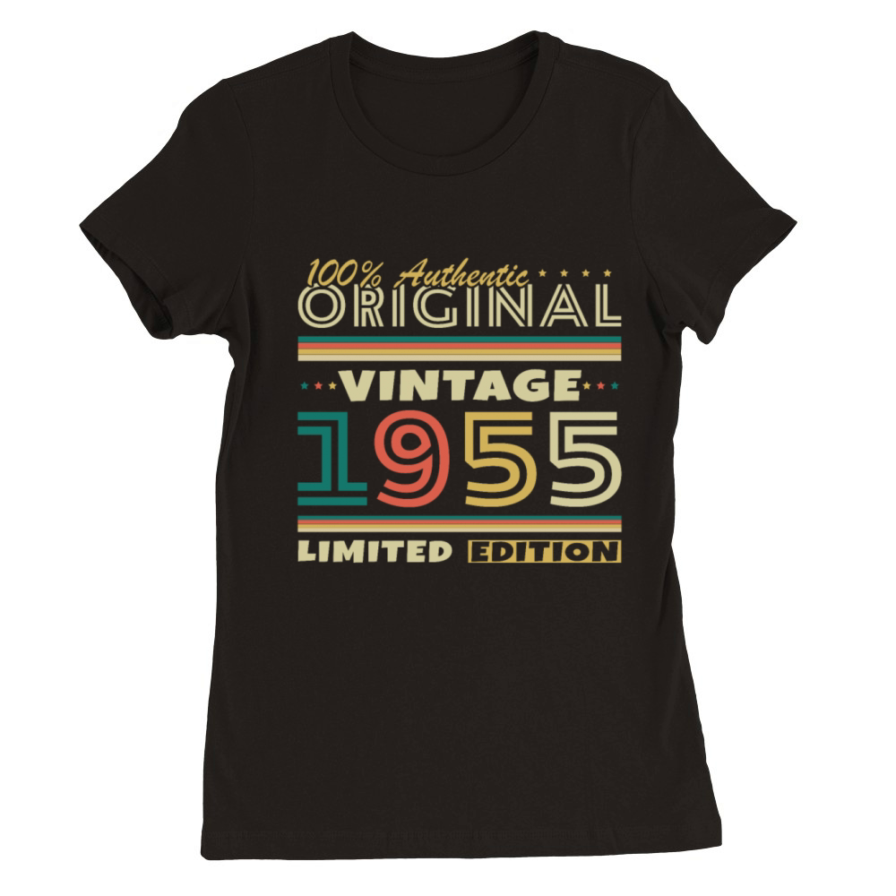 70 Years 1955 Vintage Retro Birthday Gift Premium Womens Crewneck T-shirt