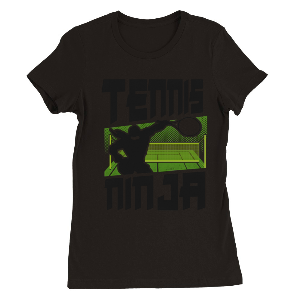 Funny Tennis Player Racket Ninja Premium Womens Crewneck T-shirt