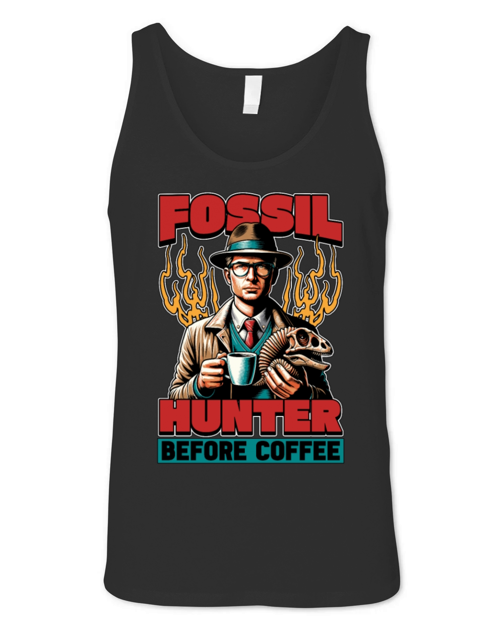 Fossil Hunter Before Paleontologist Coffee Lover Unisex Jersey Tank