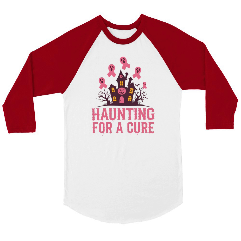 Haunting for a Cure Unisex ¾ sleeve Raglan T-shirt