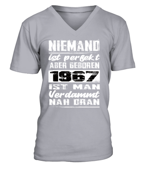 Nobody Is Perfect But Born In 1967 Birthday V-Neck T-shirt