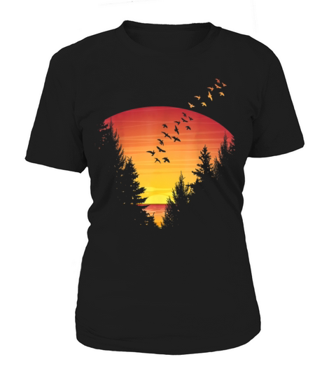 Sunset Forest Nature Pine Tree Camping Outdoor Women's T-Shirt