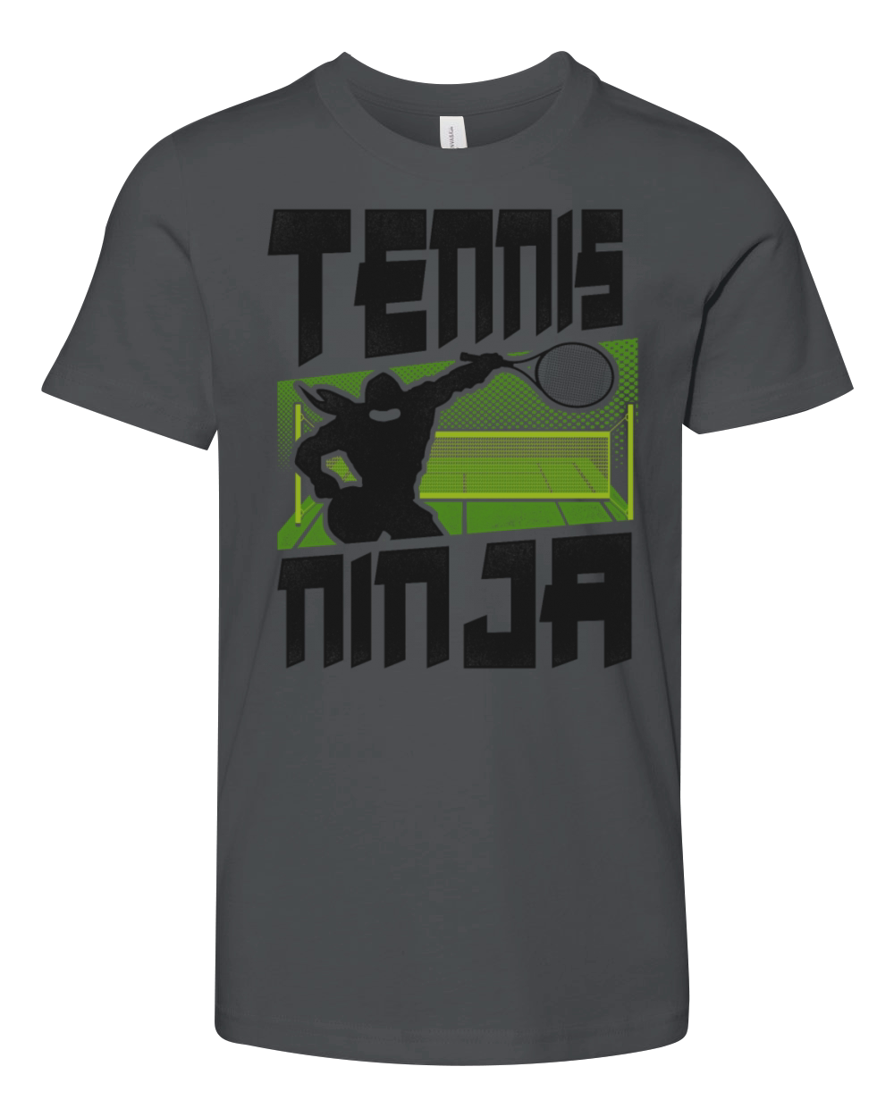 Funny Tennis Player Racket Ninja Youth Unisex Jersey Tee