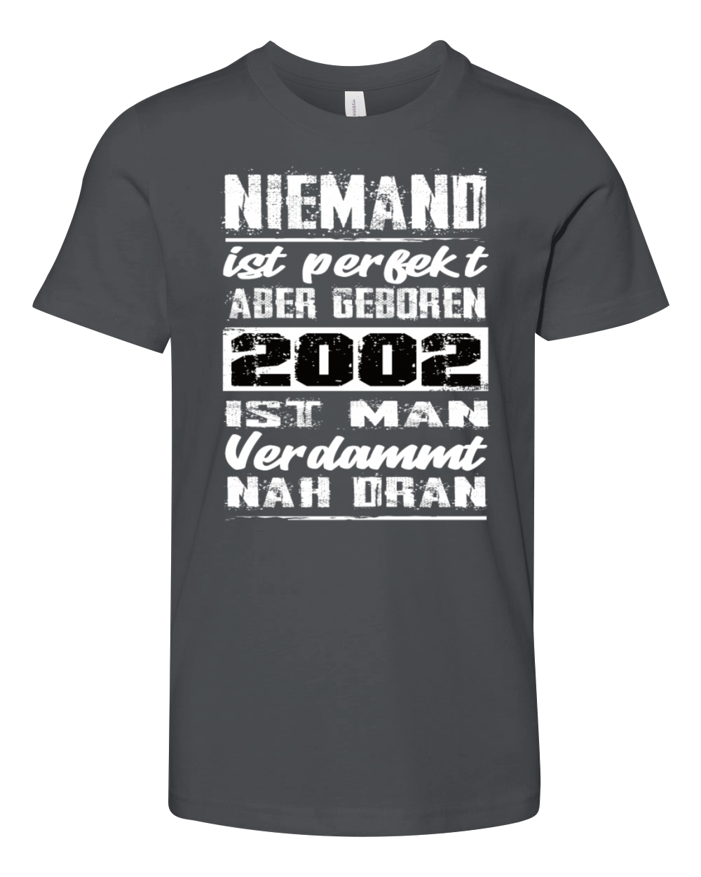 Nobody Is Perfect But Born 2002 Birthday Youth Unisex Jersey Tee
