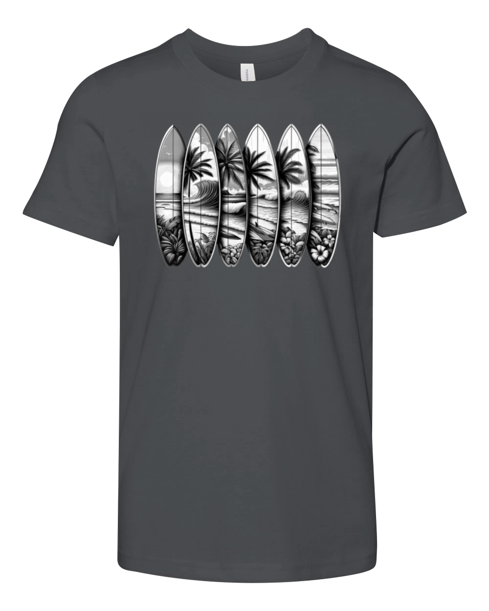 Surfboard Art Surfing Retro Surfer Surf Shop Youth Unisex Jersey Tee