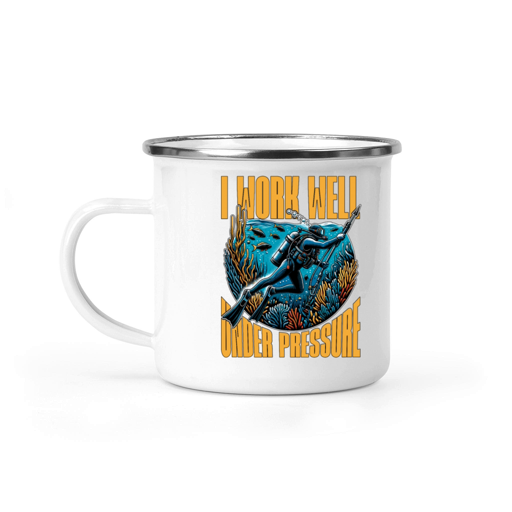 Spearfishing I Work Well Under Pressure Snorkeling Camping Mug