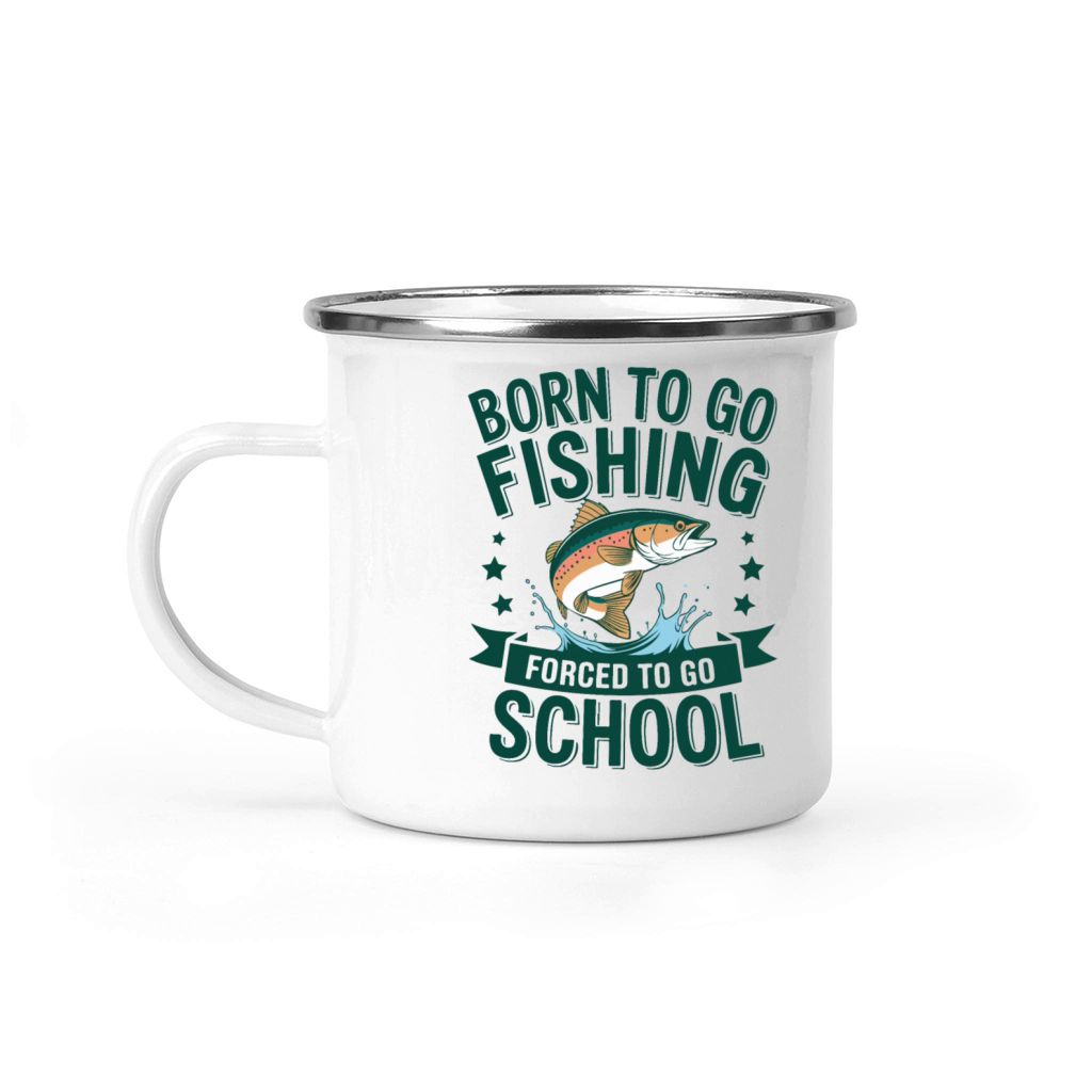 Teen Boys Fishing Forced To Go To School Bas Camping Mug