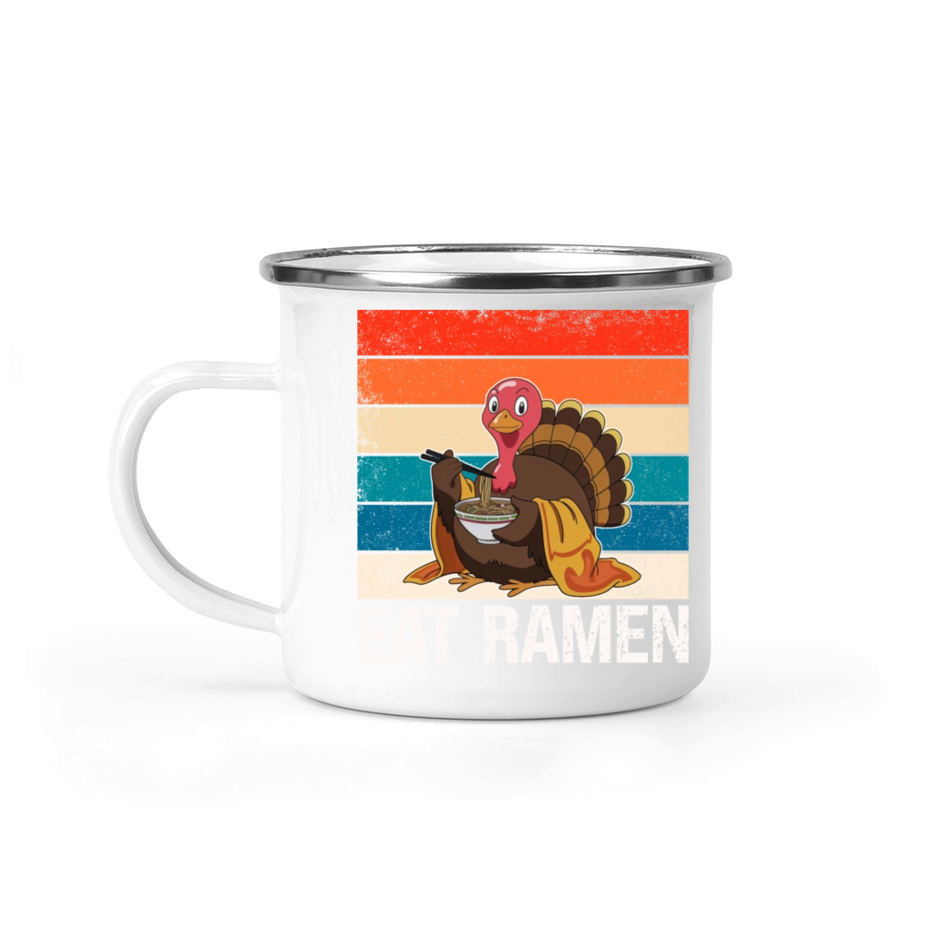 Turkey Eat Ramen Vintage Camping Mug