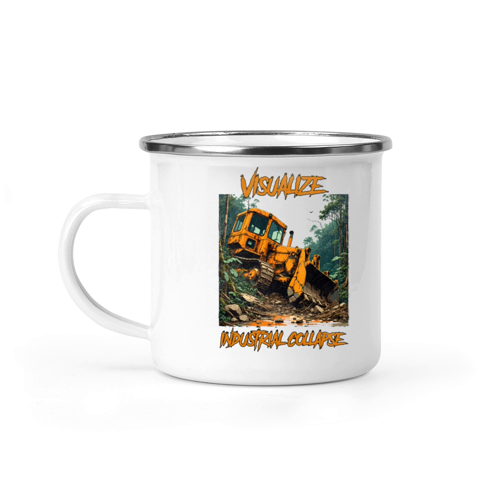 Visualize industrial collapse vintage Camping Mug