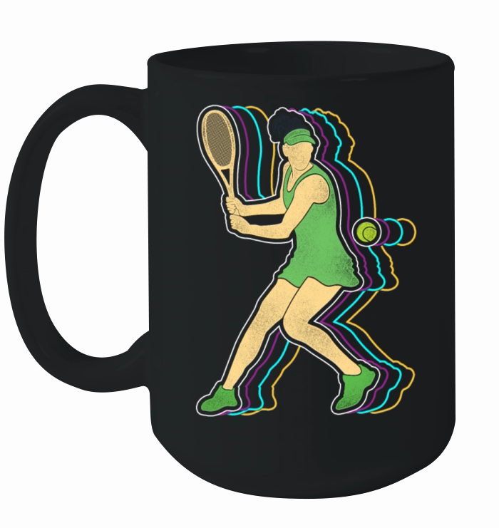 Funny Tennis Player Racket Retro Ceramic Mug