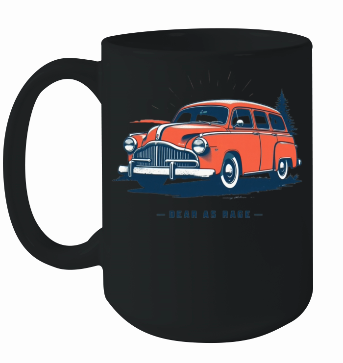 vintage style Christmas old car Ceramic Mug