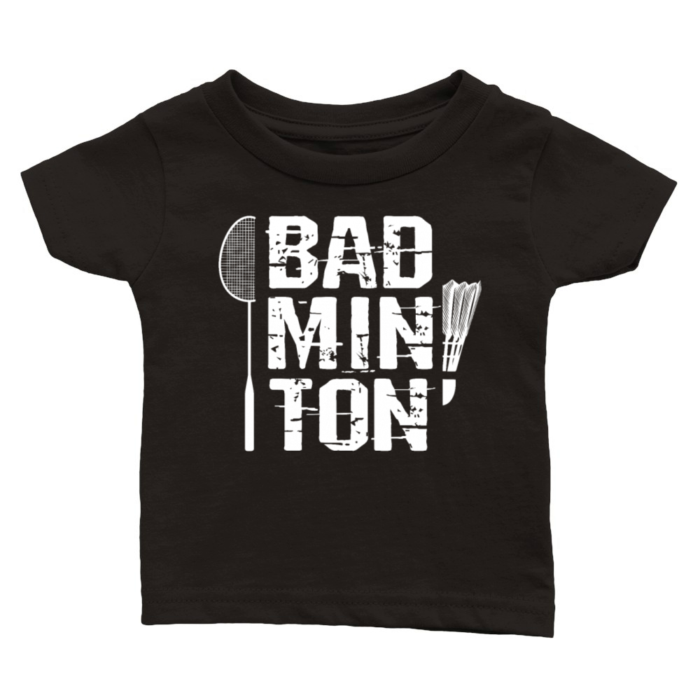 Racquet Shuttlecock Player Badminton Classic Baby Crewneck T-shirt