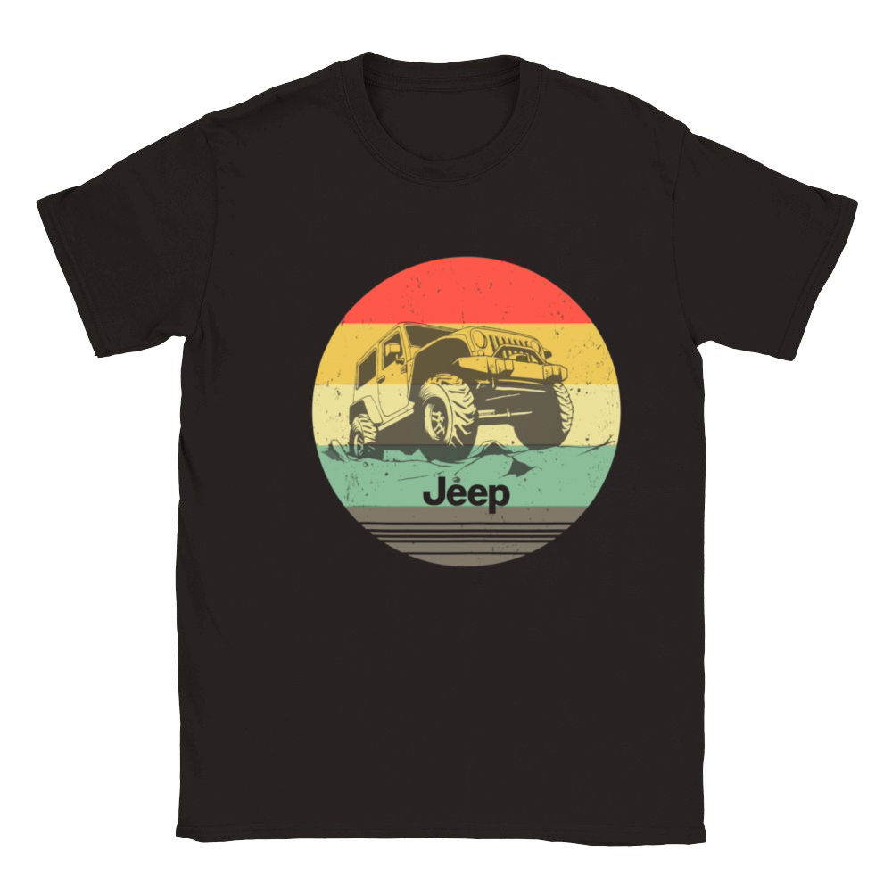 Off Road Retro Vintage Style 4x4 Car Classic Kids Crewneck T-shirt