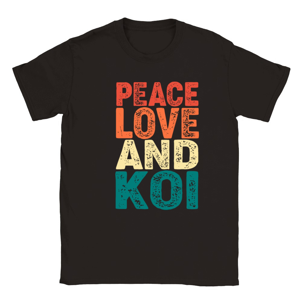 Retro Vintage Koi Fish Peace Love And Koi Classic Kids Crewneck T-shirt