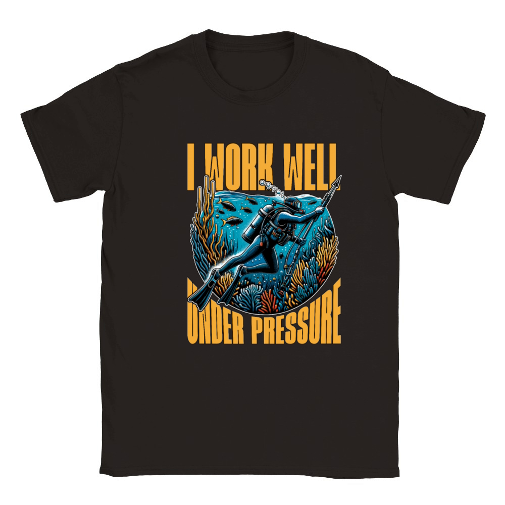 Spearfishing I Work Well Under Pressure Snorkeling Classic Kids Crewneck T-shirt