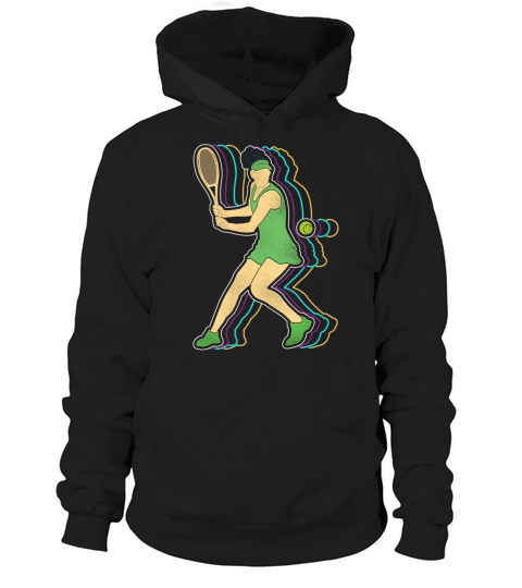 Funny Tennis Player Racket Retro Hoodie Unisex