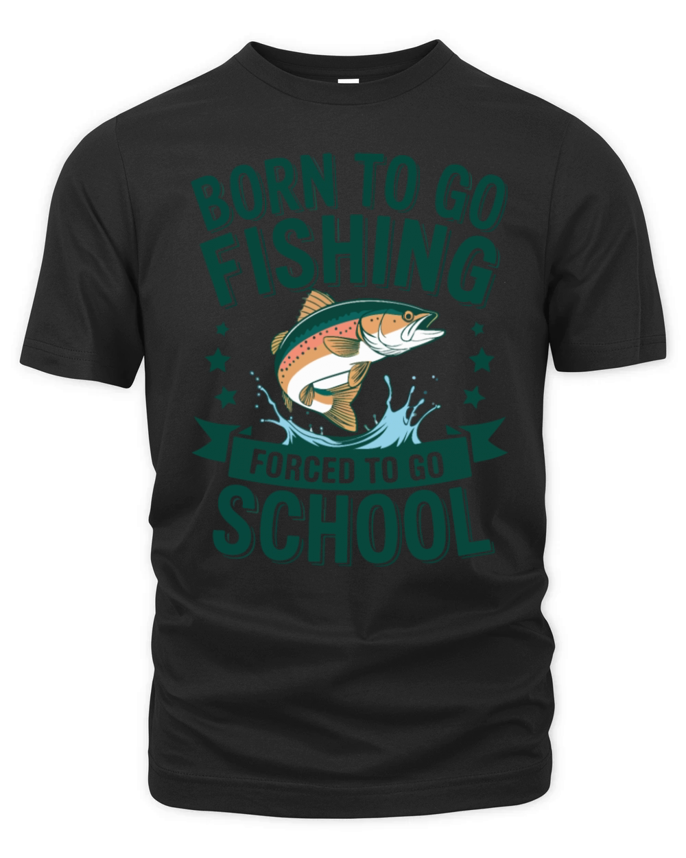 Teen Boys Fishing Forced To Go To School Bas Organic Unisex T-shirt
