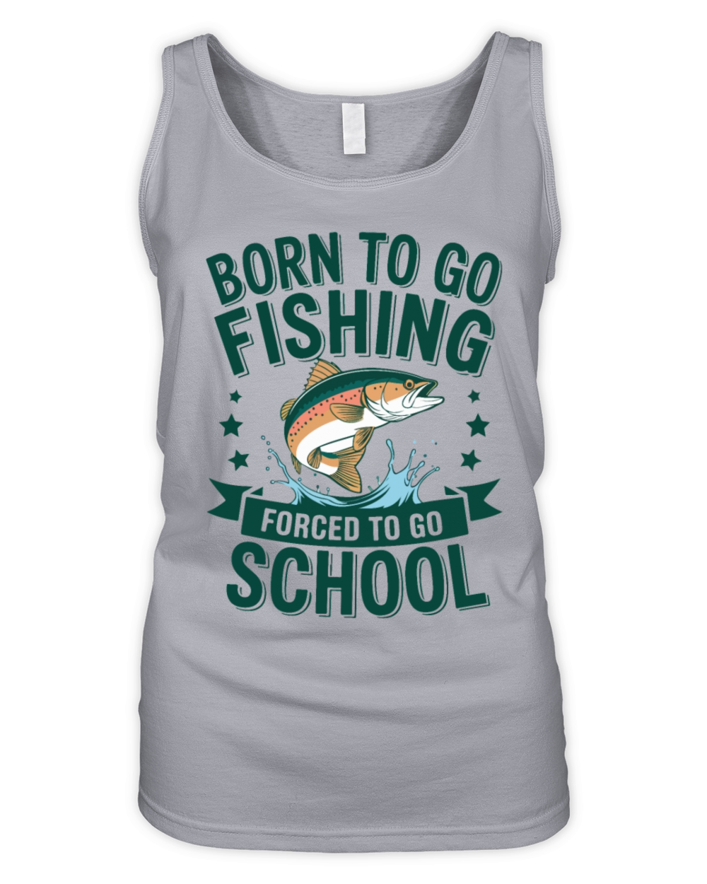 Teen Boys Fishing Forced To Go To School Bas Organic Women's Tank Top