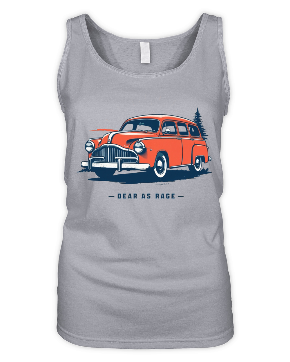 vintage style Christmas old car Organic Women's Tank Top