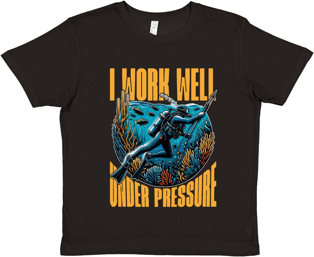 Spearfishing I Work Well Under Pressure Snorkeling Premium Kids Crewneck T-shirt