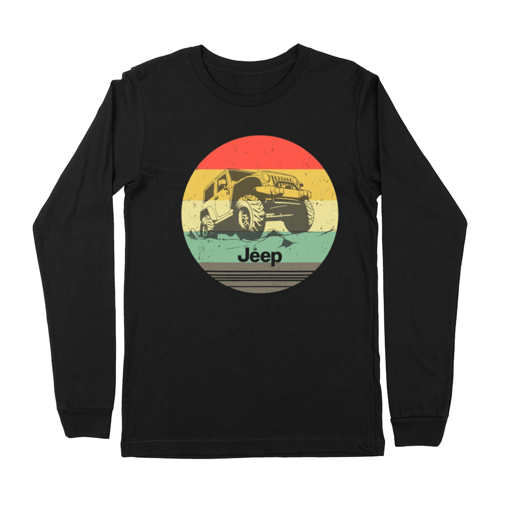 Off Road Retro Vintage Style 4x4 Car Premium Long Sleeve