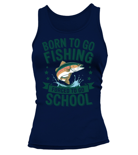 Teen Boys Fishing Forced To Go To School Bas Tank top Woman