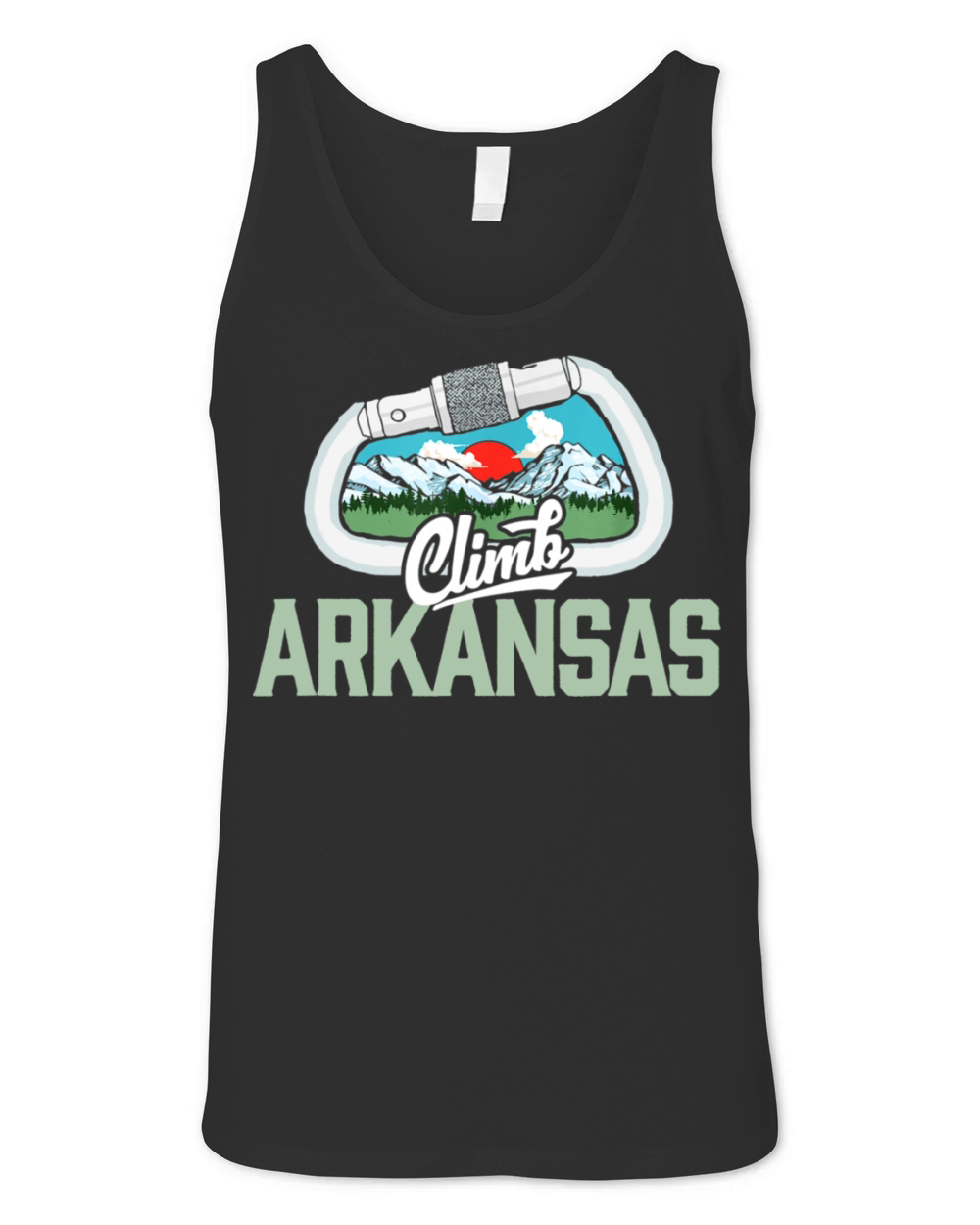 Climb Arkansas Retro Rock Climbing Carabiner Unisex Jersey Tank