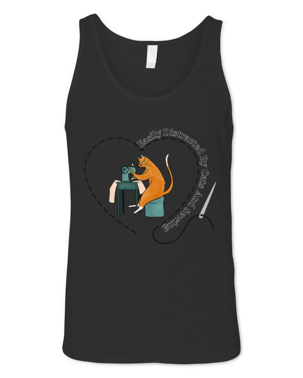 Easily Distracted By Cats And Sewing - seamstress Unisex Jersey Tank