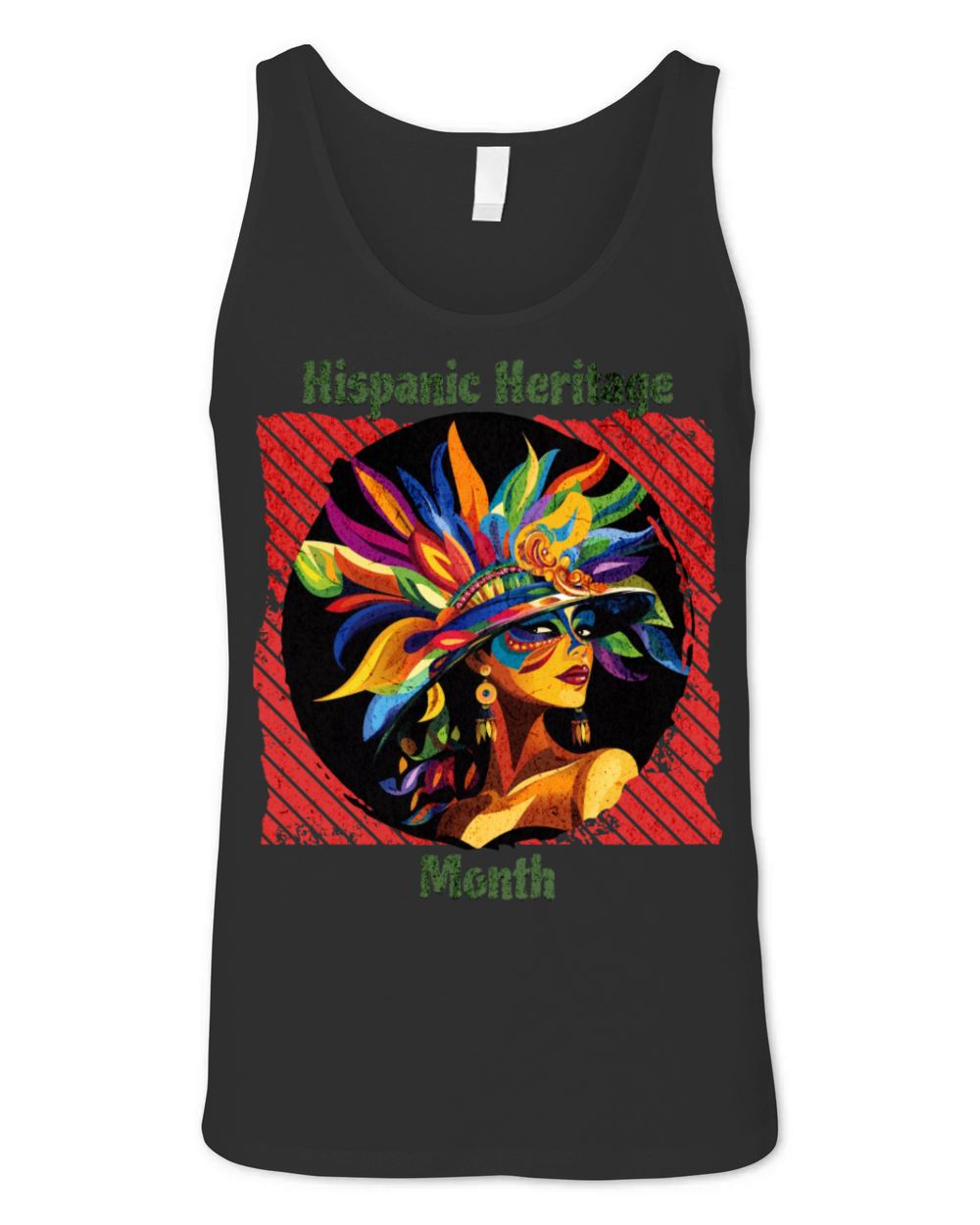Elegant Hispanic Heritage Month Feathered Mask Unisex Jersey Tank