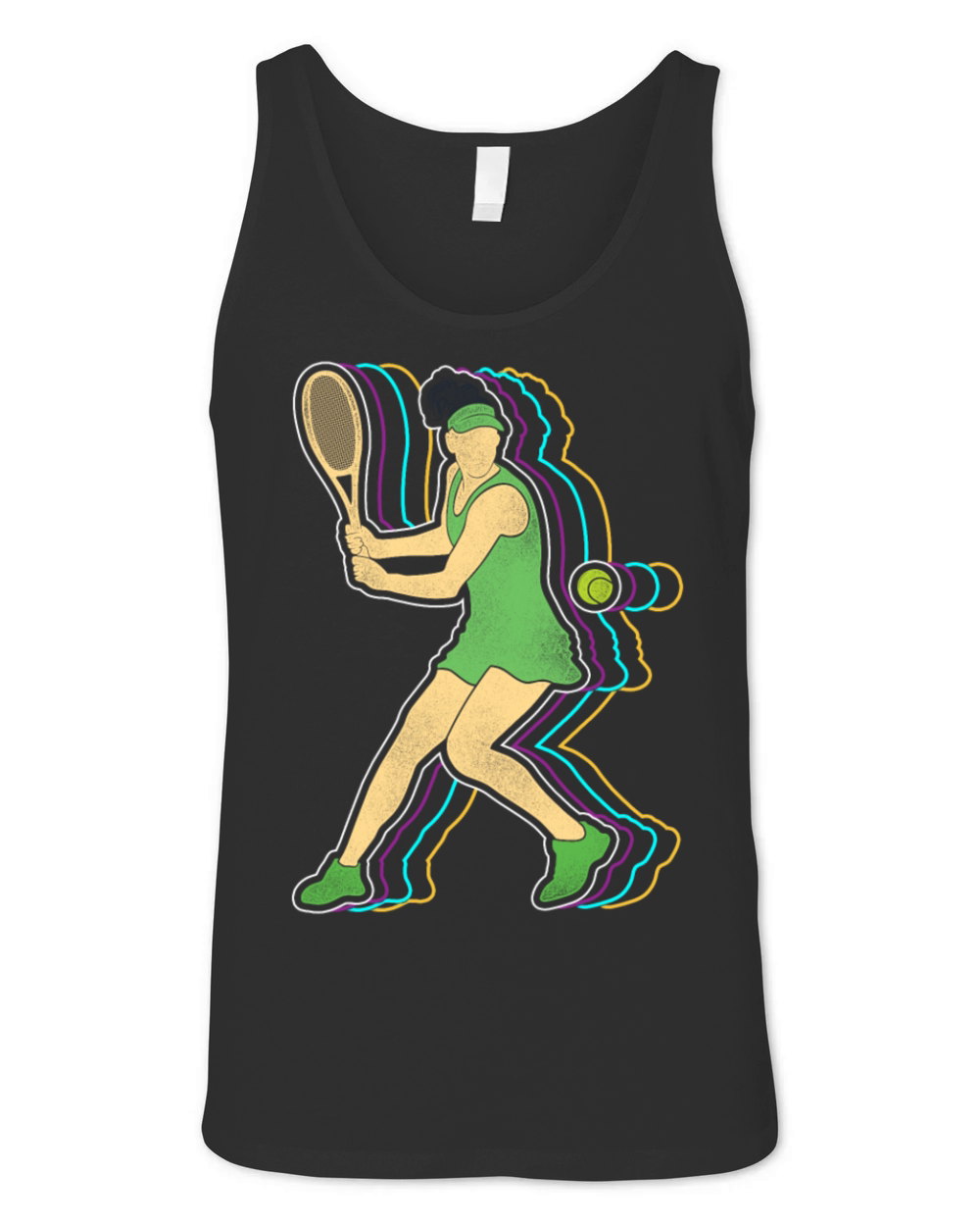 Funny Tennis Player Racket Retro Unisex Jersey Tank