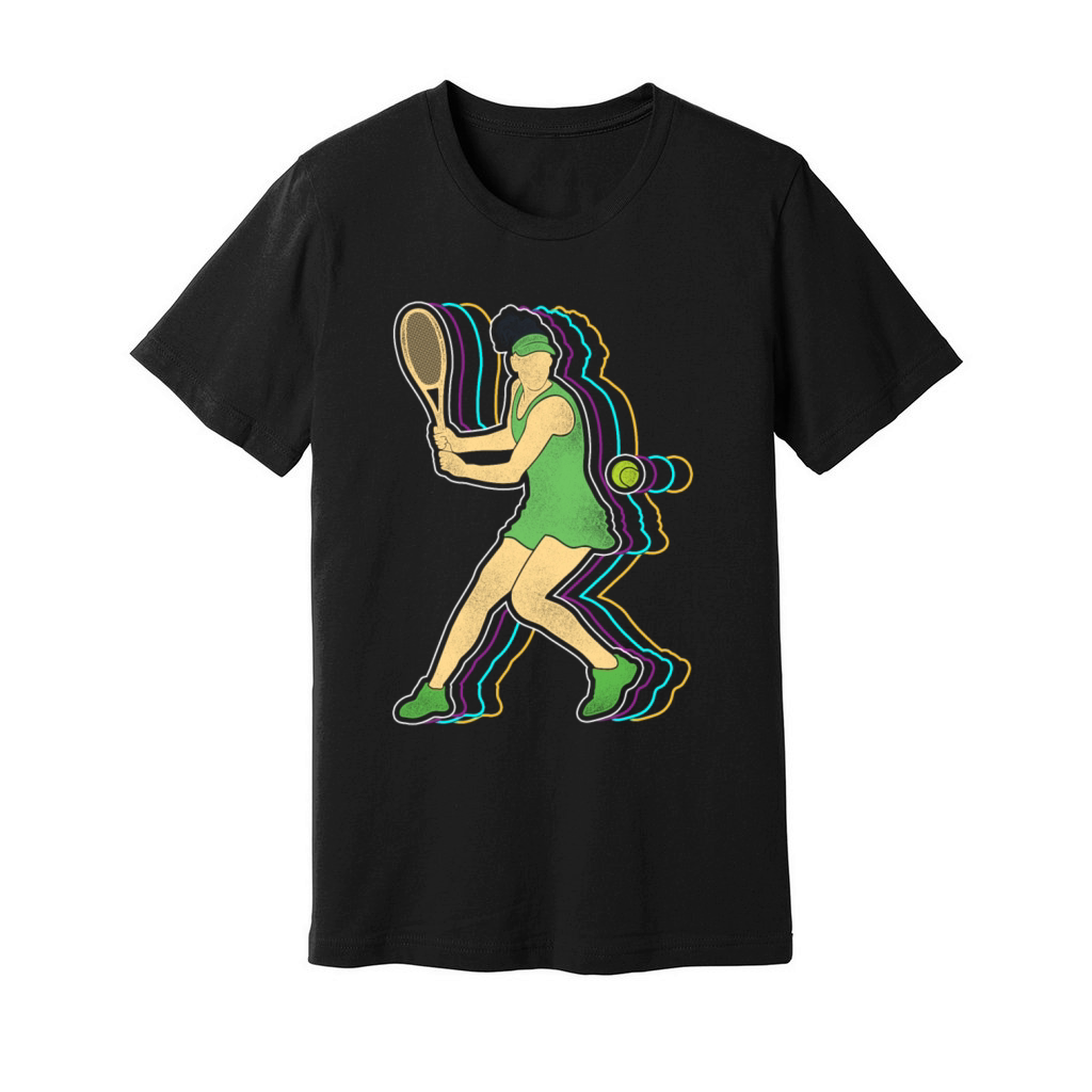Funny Tennis Player Racket Retro Unisex Jersey Tee