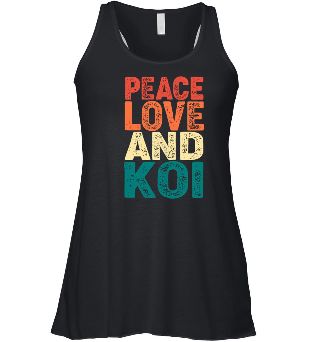 Retro Vintage Koi Fish Peace Love And Koi Women's Flowy Tank Top