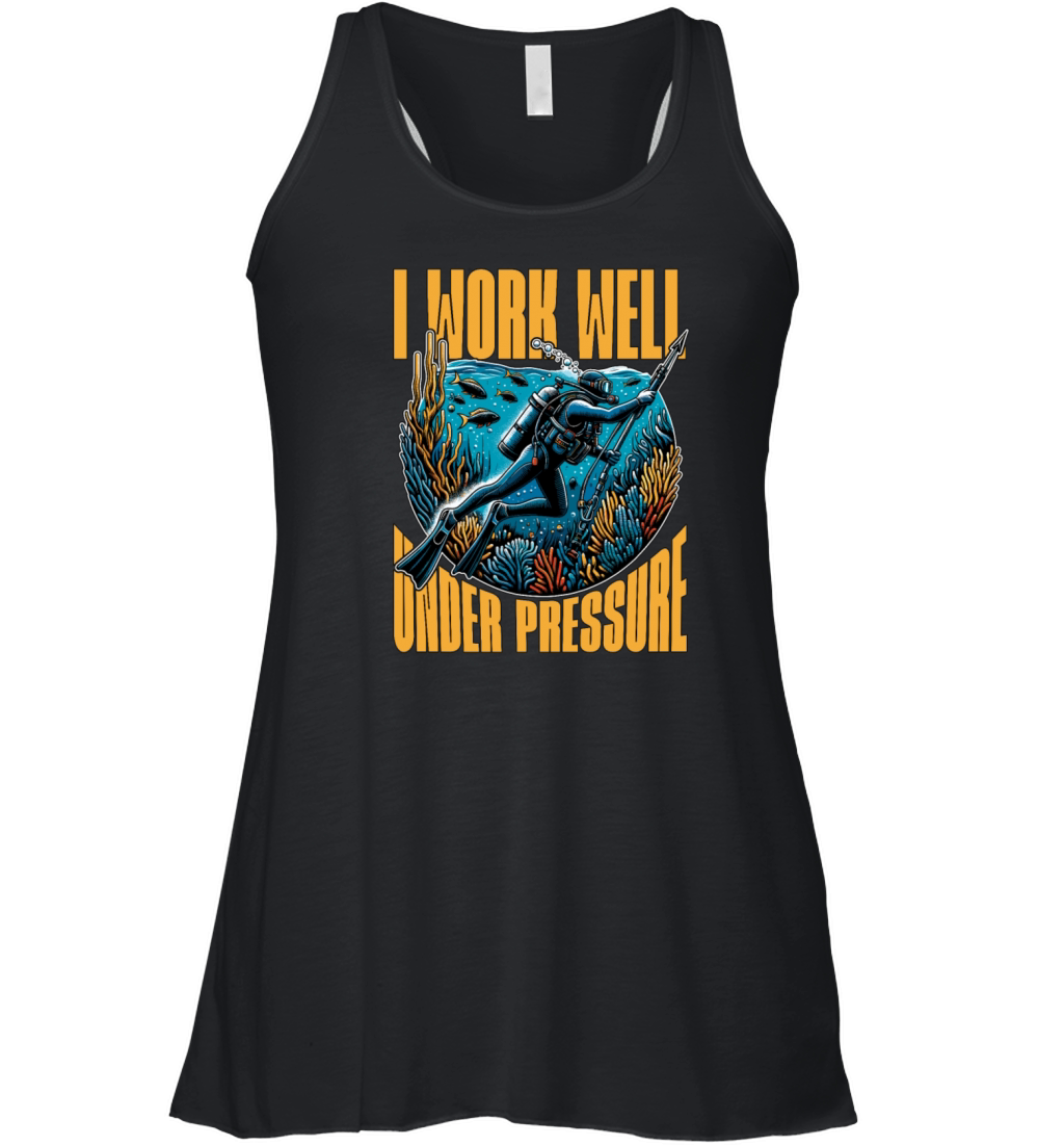 Spearfishing I Work Well Under Pressure Snorkeling Women's Flowy Tank Top