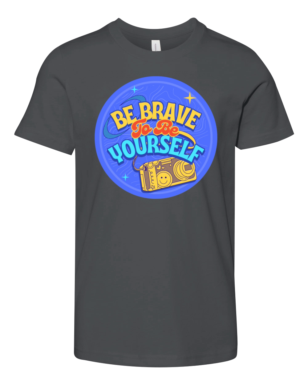 Be Brave to be Yourself Quote Sticker Youth Unisex Jersey Tee