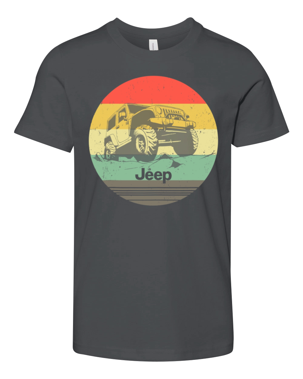 Off Road Retro Vintage Style 4x4 Car Youth Unisex Jersey Tee