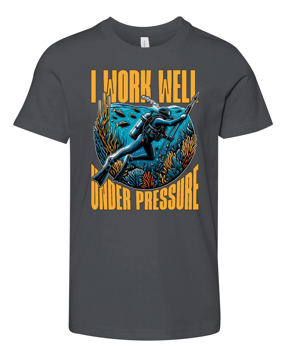 Spearfishing I Work Well Under Pressure Snorkeling Youth Unisex Jersey Tee