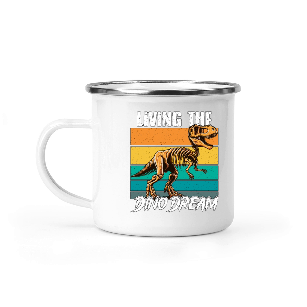 Paleontology Living The Dino Dream Fossil Hunting Camping Mug