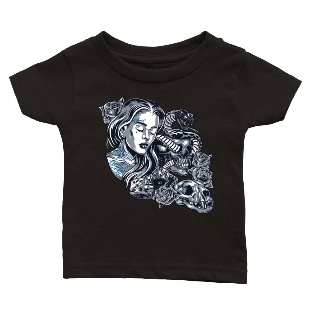 Blessed Chicano Vintage Street Art Graphic Classic Baby Crewneck T-shirt