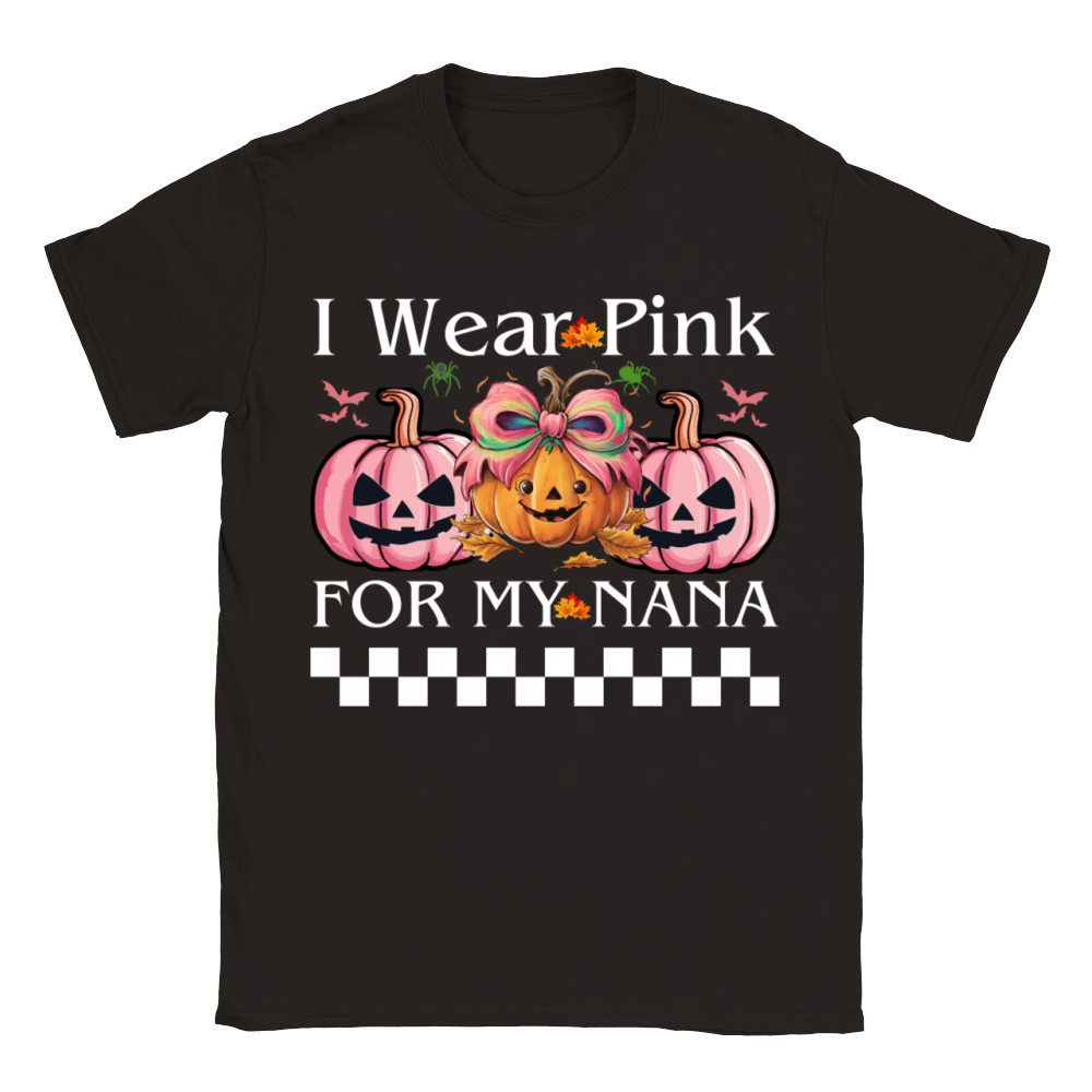 I Wear Pink For My NANA Retro Breast Cancer Design Classic Kids Crewneck T-shirt