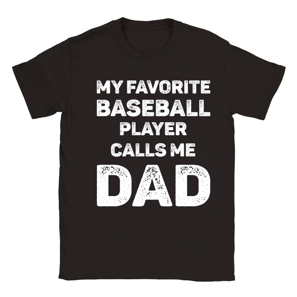 My Favorite Baseball Player Calls Me Dad Classic Kids Crewneck T-shirt