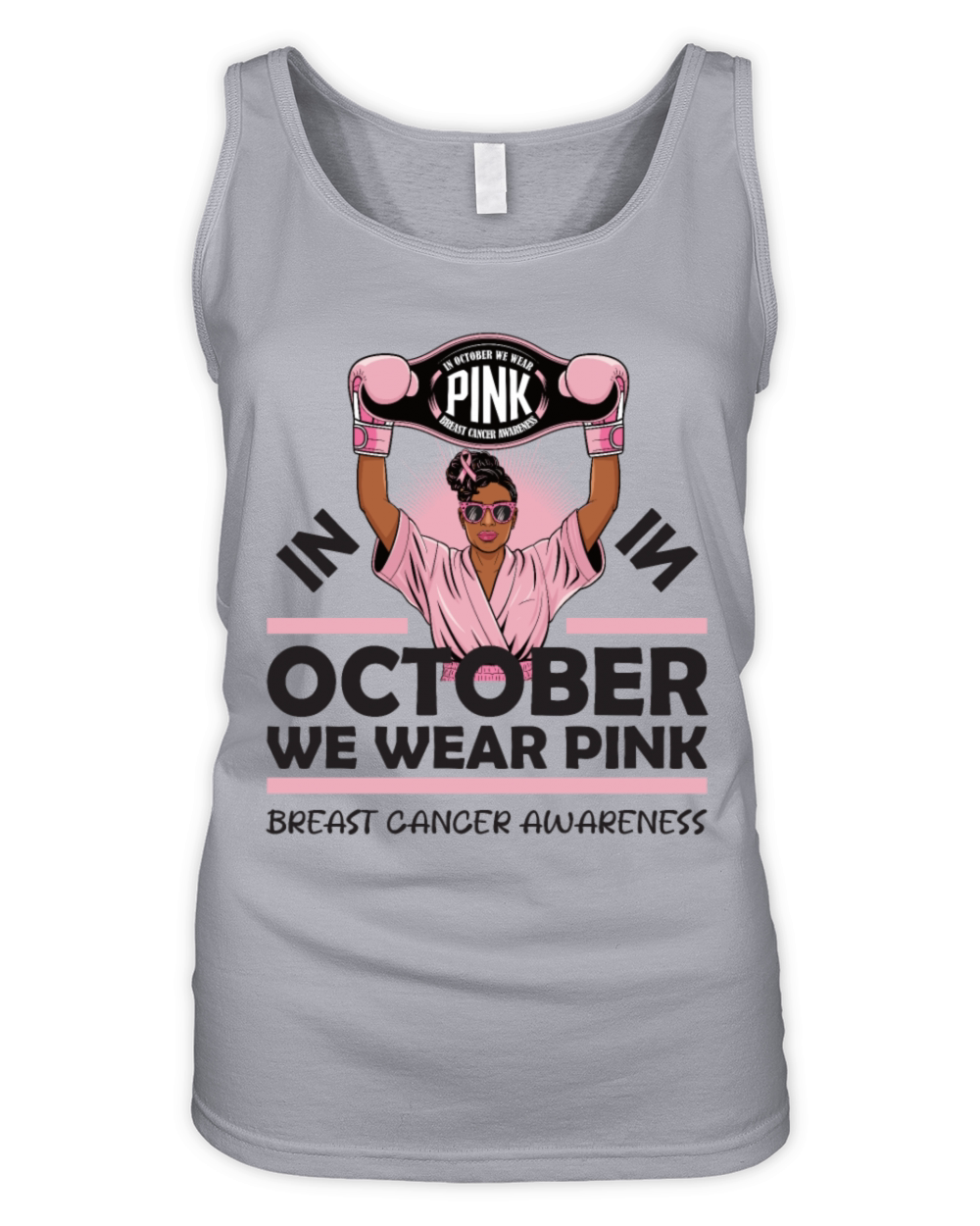 Breast Cancer Design In Pink Boxer Style Organic Women's Tank Top