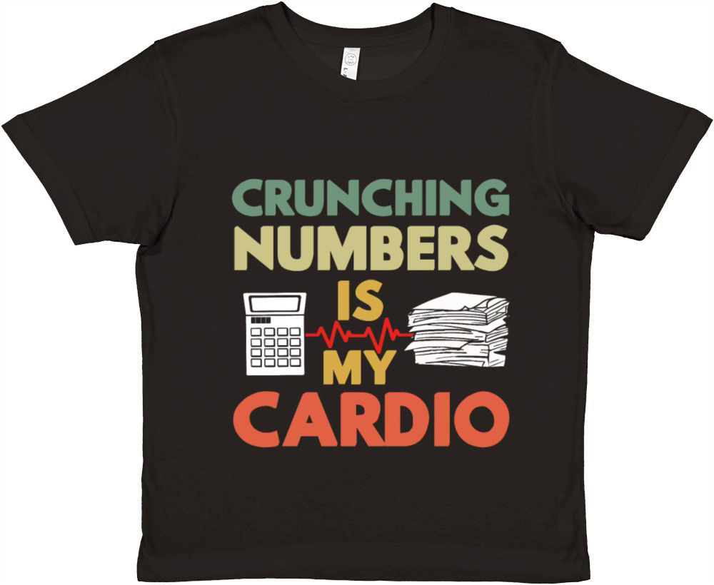Crunching Numbers Is My Cardio Retro Vintage Premium Kids Crewneck T-shirt