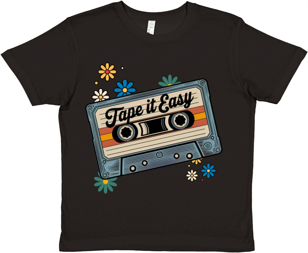 Funny Cassette Tape Shirt - Tape It Easy Retro Tee Premium Kids Crewneck T-shirt