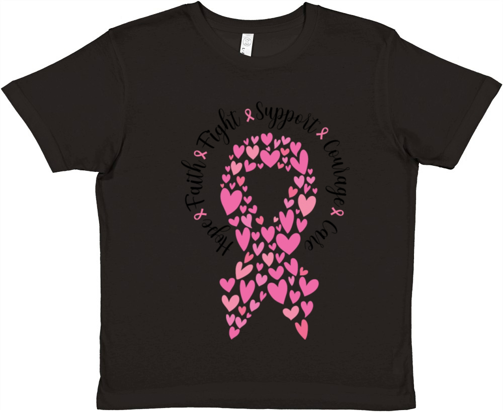 Pink Ribbon and Quote Breast Cancer Month Premium Kids Crewneck T-shirt